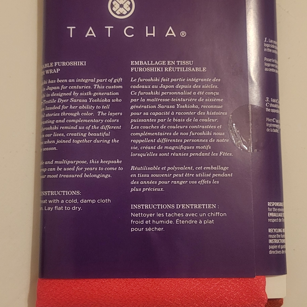 Tatcha reusable furoshiki cloth gift wrap